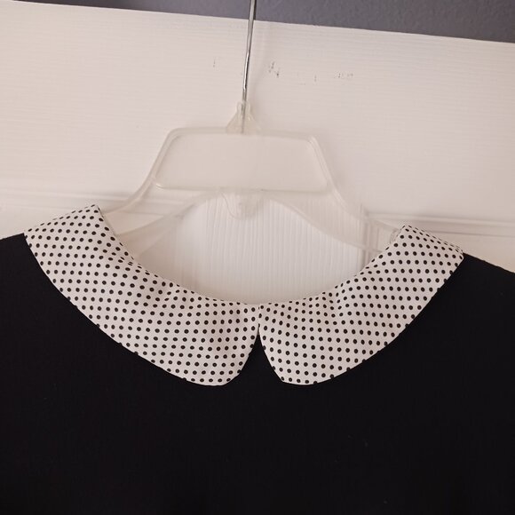 Adrianna Papell Women's Long Sleeve Combo Woven Black Sweater Top Black Size L - Picture 2 of 13